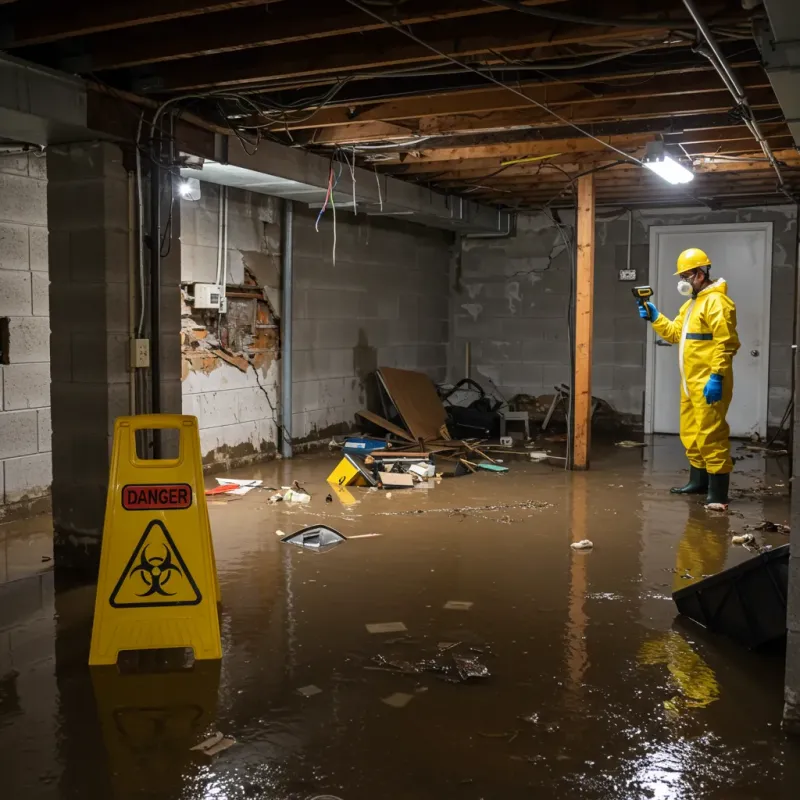 Flooded Basement Electrical Hazard in Pineville, KY Property