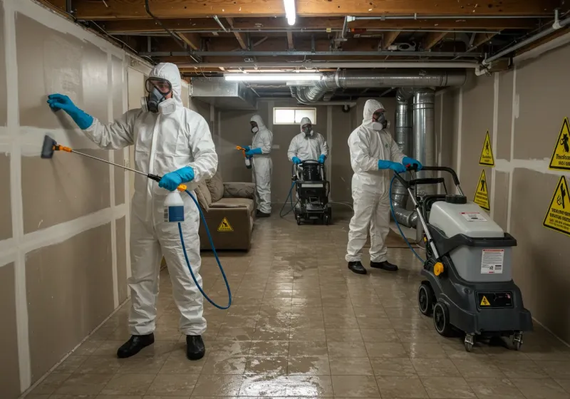 Basement Moisture Removal and Structural Drying process in Pineville, KY